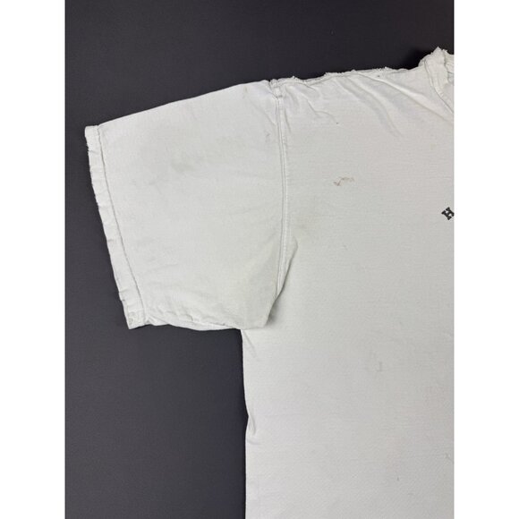 Rare Vintage Y2K Carhartt Hard At Work Thrashed Worn White Shirt Workwear Hype - Picture 4 of 15